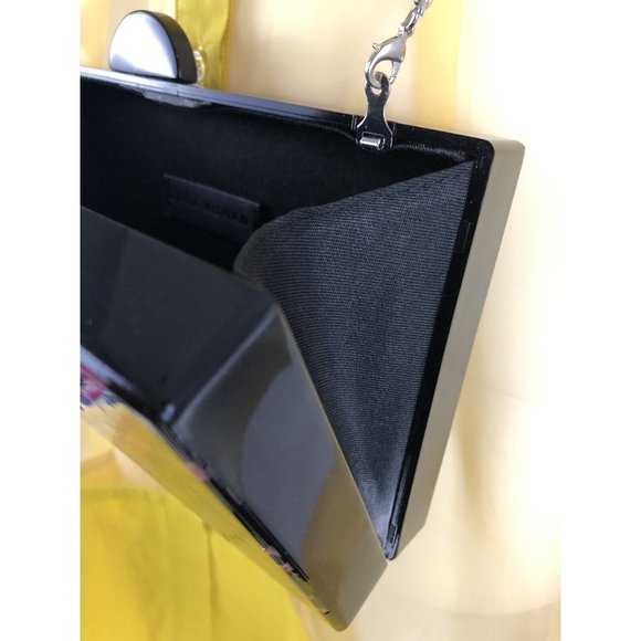 Zara Women’s Mini Crossbody Clutch Bag Black Pink Chain Strap - Picture 7 of 11